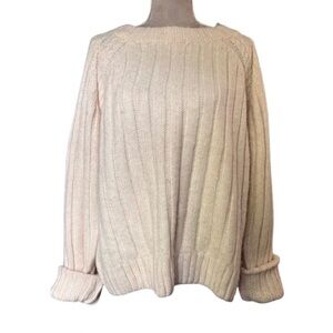 NWT Cozy Cream Ribbed Knit Sweater